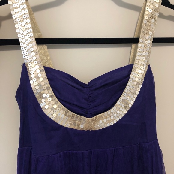 Purple & Gold Silk Dress - Picture 3 of 5